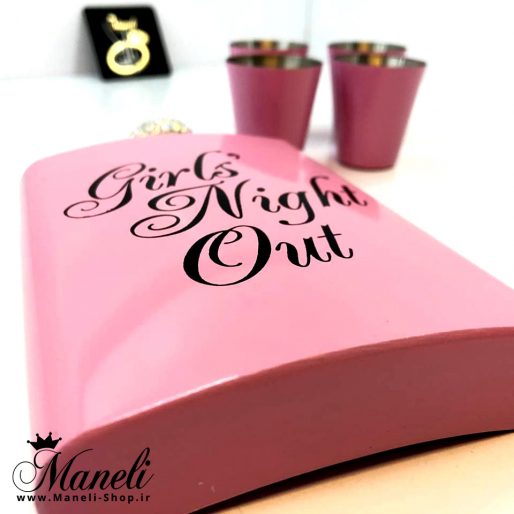 ست فلاسک و شات صورتی