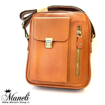 کیف رودوشی مردانه عسلی 140046
