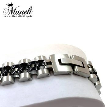 دستبند رولکس مشکی نقره ای rolex  استیل - پهنای 9میل 40002 - Image 3