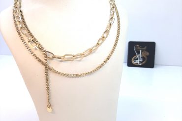 گردنبند 3 ردیفه استیل