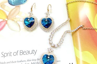 نیم ست مجلسی سواروسکی آبی 140063