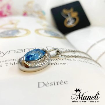 گردنبند سواروسکی آبی