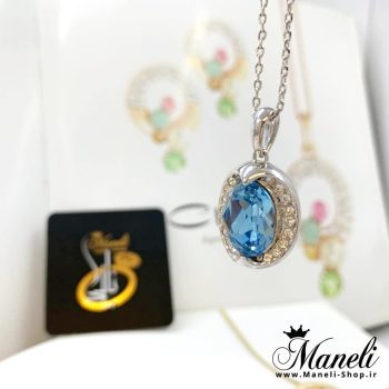گردنبند سواروسکی آبی