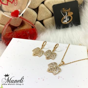 نیم ست نگین دار برگ ژوپینگ