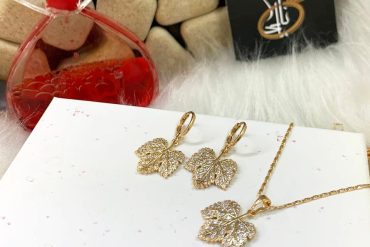 نیم ست نگین دار برگ ژوپینگ