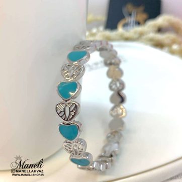 دستبند النگویی نگین فیروزه ای ژوپینگ 1401004