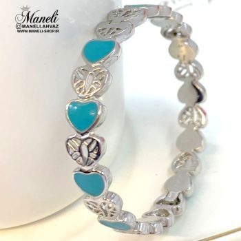 دستبند النگویی نگین فیروزه ای