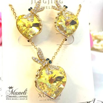 نیم ست زرد سواروسکی