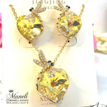 نیم ست زرد سواروسکی