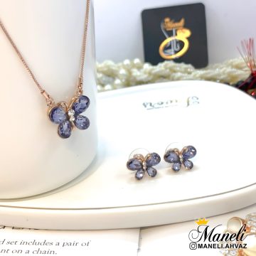 نیم ست سواروسکی پروانه کلیو