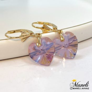گوشواره سواروسکی ژوپینگ گلبهی