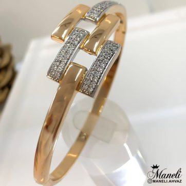 دستبند النگویی نگین دار رنگ ثابت