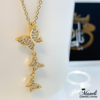 گردنبند پروانه رنگ ثابت