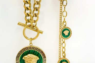 گردنبند و دستبند ورساچه سبز 14010802