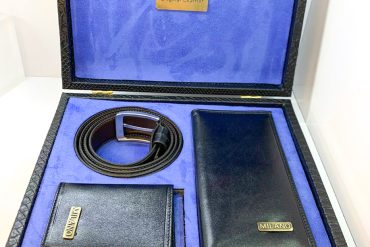 ست کیف و کمربند چرم میلانو سه تکه