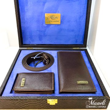 ست میلانو قهوه ای چرم