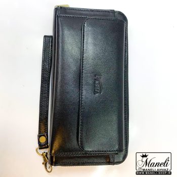 کیف دستی چرم عسلی و مشکی