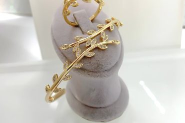 ست دستبند و انگشتر طرح برگ زیتون 14010929