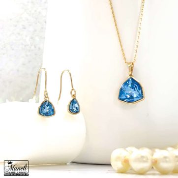 نیم ست شیک سواروسکی آبی