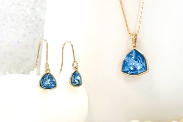 نیم ست شیک سواروسکی آبی