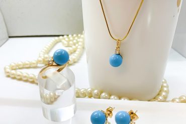 ست نگین فیروزه زنانه