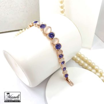 دستبند زنانه خاص سنگ تانزانیت و اپال