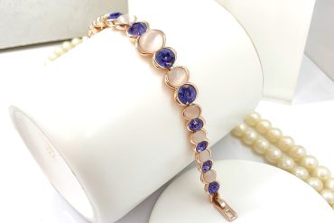 دستبند زنانه خاص سنگ تانزانیت و اپال