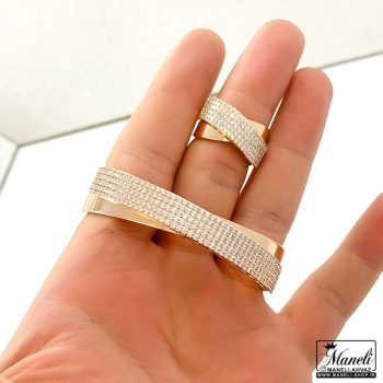 ست دستبند النگویی و انگشتر طرح طلا