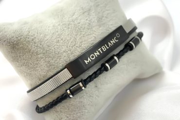 دستبند مردانه چرم استیل