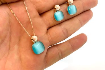 نیم ست نگین آبی