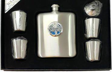 ست بطری و شات نقره ای طرح درخت