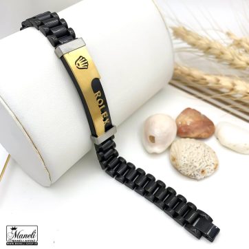 دستبند مشکی طلائی مردانه