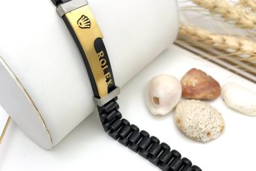 دستبند مشکی طلائی مردانه