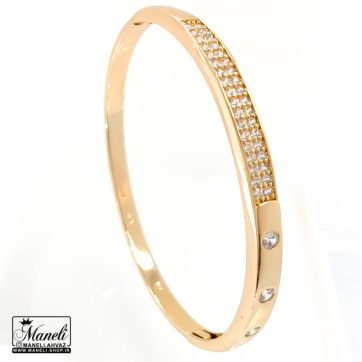 دستبند النگویی نگین دار ژوپینگ | رنگ ثابت تضمینی