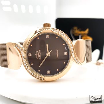 ساعت زنانه قهوه ای | بندحصیری