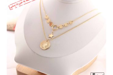 گردنبند دو ردیفه الیزابت | استیل رنگ ثابت طلایی