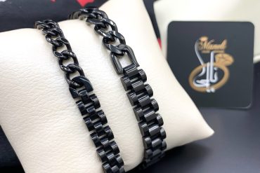 ست دستبند مشکی ترکیبی کارتیر و رولکس