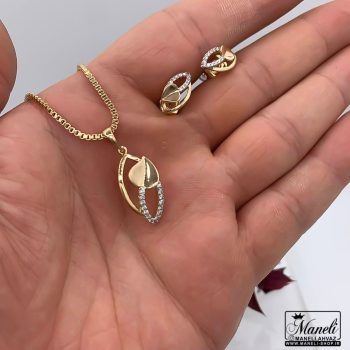 نیم ست طرح گل برگ ژوپینگ رنگ ثابت
