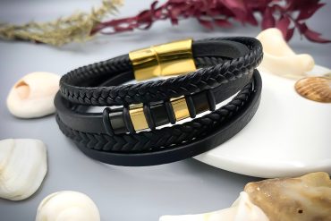 دستبند قفل مگنتی چرمی مردانه 14020402