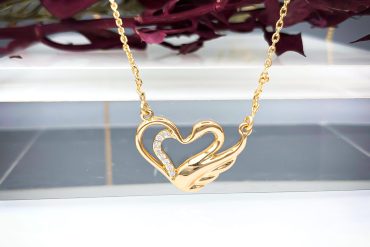 گردنبند طرح قو و قلب ژوپینگ 14020407