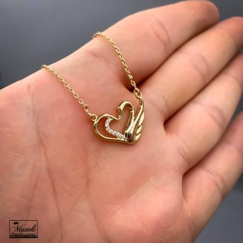 گردنبند ظریف قو و قلب ژوپینگ