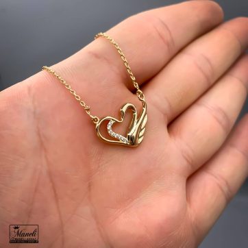 گردنبند ظریف قو و قلب ژوپینگ