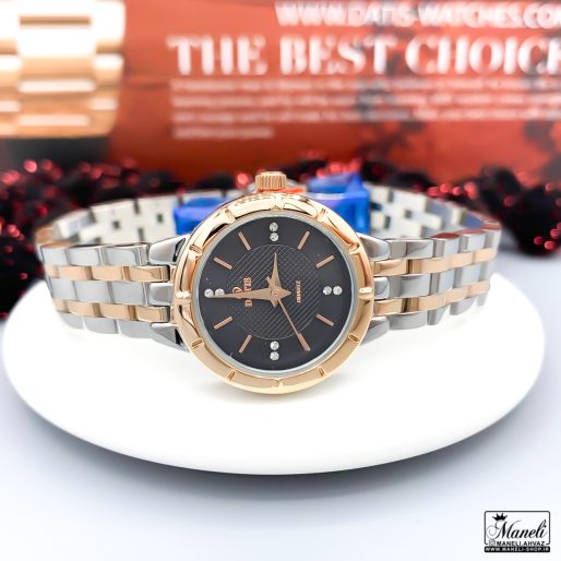 ساعت زنانه داتیس اورجینال با صفحه مشکی و بند و قاب استیل