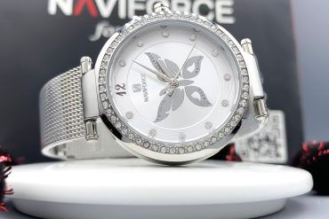 ساعت زنانه ناوی فورس اصل: زیبایی پروانه با بند استیل حصیری 14020416