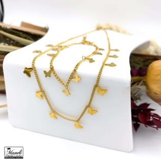 ست دستبند و گردنبند پروانه استیل: زیبایی، جلوه و شیکی