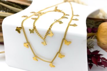 ست دستبند و گردنبند پروانه استیل: زیبایی، جلوه و شیکی