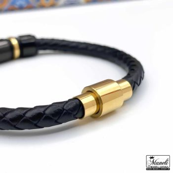 دستبند چرم بافت زیبا با قفل مگنتی: جلوه‌ای شیک و منحصر به‌فرد 14020429 - Image 3