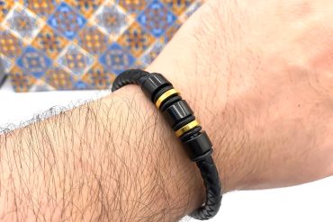 دستبند چرم بافت زیبا با قفل مگنتی