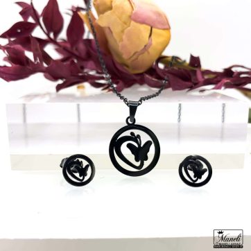 نیم ست مینیمال مشکی پروانه