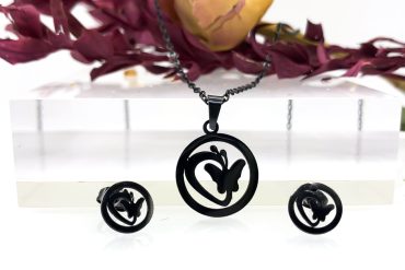 نیم ست مینیمال مشکی پروانه